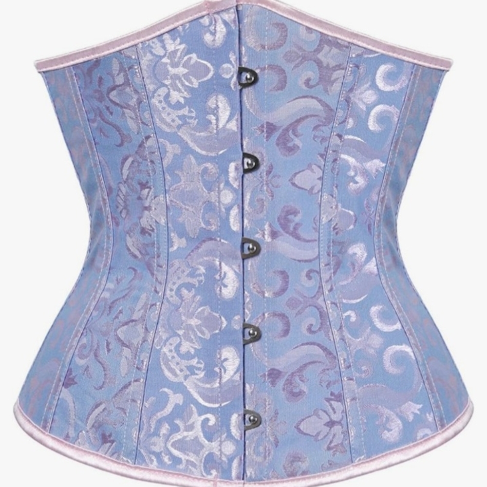 Elegant Blue Floral Corset